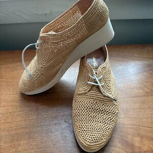 robert clergerie raffia sneaker cottage wedge 38.5  (runs big, fits 9)